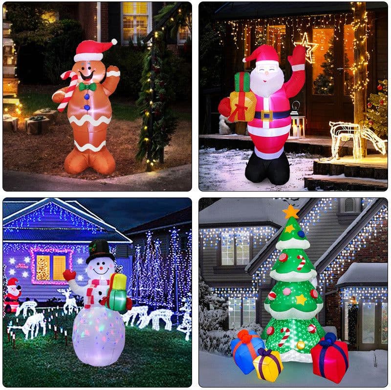 image-Christmas LED Lights Glowing Santa Tree Snowman Inflatable Doll Outdoor Yard Garden Decor