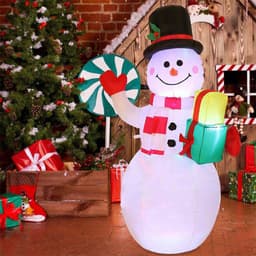 image-Christmas LED Lights Glowing Santa Tree Snowman Inflatable Doll Outdoor Yard Garden Decor