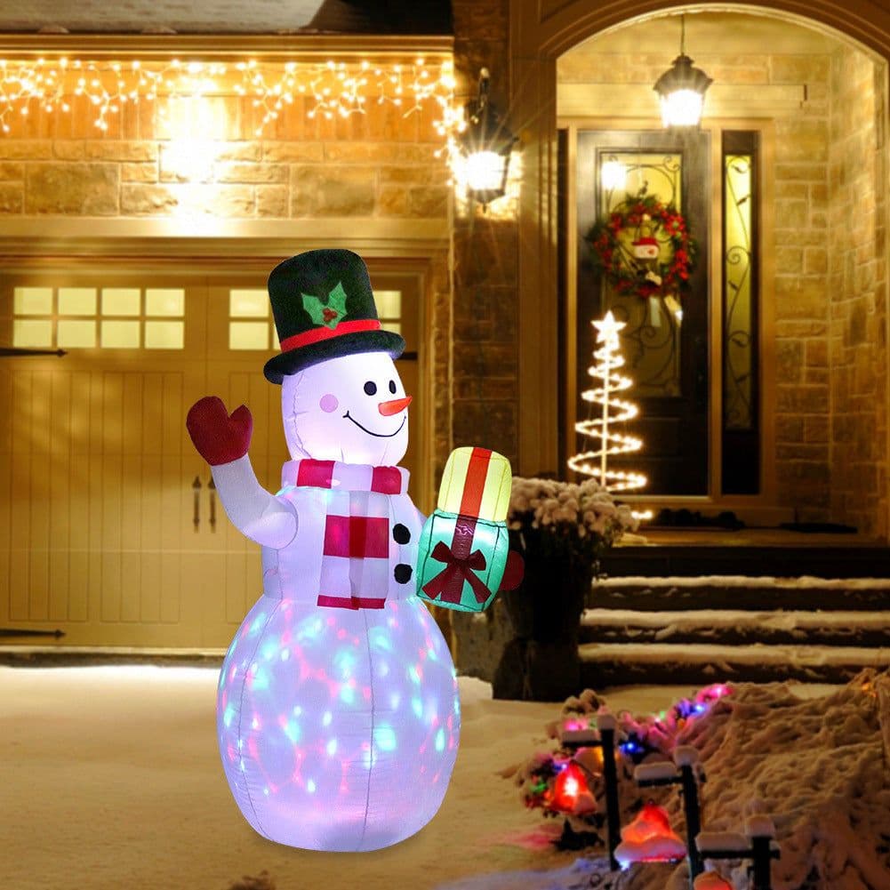 image-Christmas LED Lights Glowing Santa Tree Snowman Inflatable Doll Outdoor Yard Garden Decor
