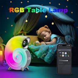 image-Conch Smart RGB Atmosphere Light Bluetooth Speaker Alarm Clock Wake-up Lamp White Noise Machine For Sleeping Baby APP Control