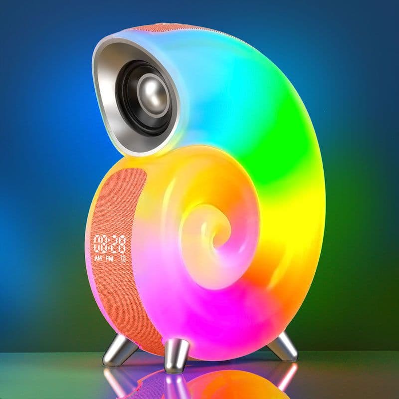 image-Conch Smart RGB Atmosphere Light Bluetooth Speaker Alarm Clock Wake-up Lamp White Noise Machine For Sleeping Baby APP Control