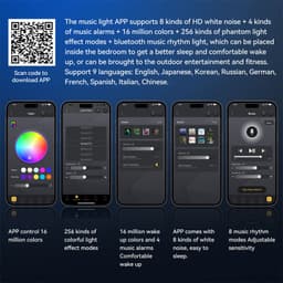 image-Conch Smart RGB Atmosphere Light Bluetooth Speaker Alarm Clock Wake-up Lamp White Noise Machine For Sleeping Baby APP Control