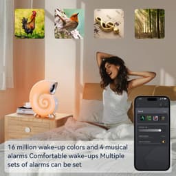 image-Conch Smart RGB Atmosphere Light Bluetooth Speaker Alarm Clock Wake-up Lamp White Noise Machine For Sleeping Baby APP Control