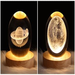 image-LED Night Light Galaxy Crystal Ball Table Lamp 3D Planet Moon Lamp Bedroom Home Decor For Kids Party Children Birthday Gifts