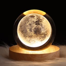 image-LED Night Light Galaxy Crystal Ball Table Lamp 3D Planet Moon Lamp Bedroom Home Decor For Kids Party Children Birthday Gifts