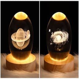 image-LED Night Light Galaxy Crystal Ball Table Lamp 3D Planet Moon Lamp Bedroom Home Decor For Kids Party Children Birthday Gifts