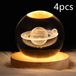 image-LED Night Light Galaxy Crystal Ball Table Lamp 3D Planet Moon Lamp Bedroom Home Decor For Kids Party Children Birthday Gifts