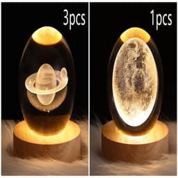 image-LED Night Light Galaxy Crystal Ball Table Lamp 3D Planet Moon Lamp Bedroom Home Decor For Kids Party Children Birthday Gifts