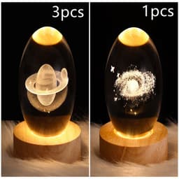 image-LED Night Light Galaxy Crystal Ball Table Lamp 3D Planet Moon Lamp Bedroom Home Decor For Kids Party Children Birthday Gifts