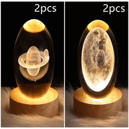 image-LED Night Light Galaxy Crystal Ball Table Lamp 3D Planet Moon Lamp Bedroom Home Decor For Kids Party Children Birthday Gifts