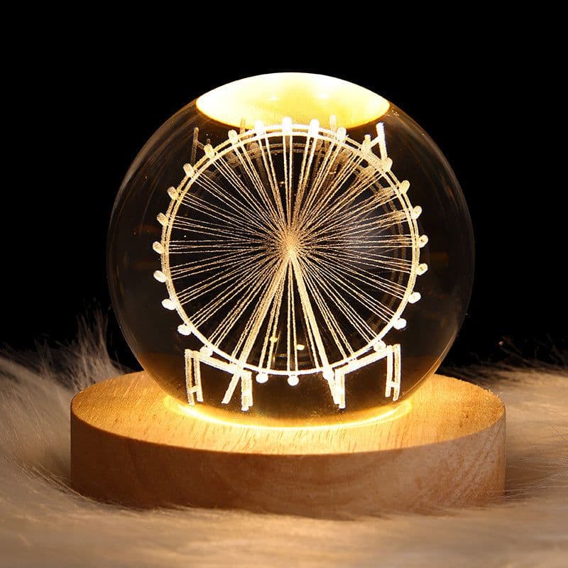 image-LED Night Light Galaxy Crystal Ball Table Lamp 3D Planet Moon Lamp Bedroom Home Decor For Kids Party Children Birthday Gifts