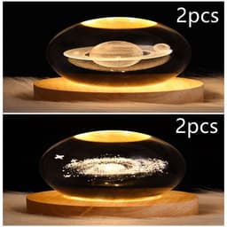 image-LED Night Light Galaxy Crystal Ball Table Lamp 3D Planet Moon Lamp Bedroom Home Decor For Kids Party Children Birthday Gifts