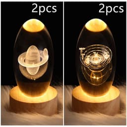 image-LED Night Light Galaxy Crystal Ball Table Lamp 3D Planet Moon Lamp Bedroom Home Decor For Kids Party Children Birthday Gifts