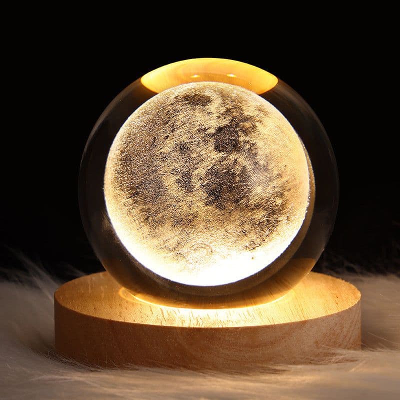 image-LED Night Light Galaxy Crystal Ball Table Lamp 3D Planet Moon Lamp Bedroom Home Decor For Kids Party Children Birthday Gifts