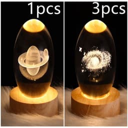image-LED Night Light Galaxy Crystal Ball Table Lamp 3D Planet Moon Lamp Bedroom Home Decor For Kids Party Children Birthday Gifts