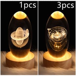 image-LED Night Light Galaxy Crystal Ball Table Lamp 3D Planet Moon Lamp Bedroom Home Decor For Kids Party Children Birthday Gifts