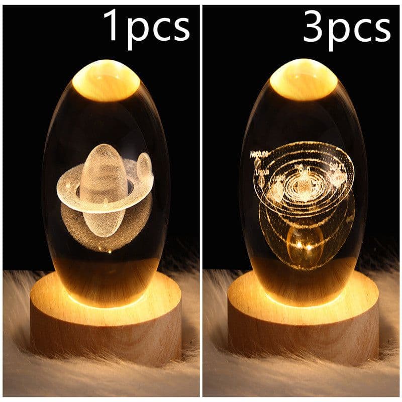 image-LED Night Light Galaxy Crystal Ball Table Lamp 3D Planet Moon Lamp Bedroom Home Decor For Kids Party Children Birthday Gifts