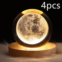 image-LED Night Light Galaxy Crystal Ball Table Lamp 3D Planet Moon Lamp Bedroom Home Decor For Kids Party Children Birthday Gifts
