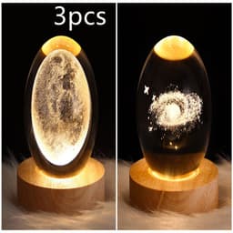 image-LED Night Light Galaxy Crystal Ball Table Lamp 3D Planet Moon Lamp Bedroom Home Decor For Kids Party Children Birthday Gifts