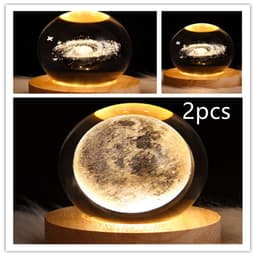 image-LED Night Light Galaxy Crystal Ball Table Lamp 3D Planet Moon Lamp Bedroom Home Decor For Kids Party Children Birthday Gifts