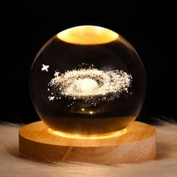 image-LED Night Light Galaxy Crystal Ball Table Lamp 3D Planet Moon Lamp Bedroom Home Decor For Kids Party Children Birthday Gifts