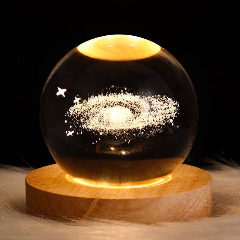 image-LED Night Light Galaxy Crystal Ball Table Lamp 3D Planet Moon Lamp Bedroom Home Decor For Kids Party Children Birthday Gifts