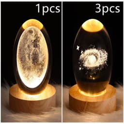 image-LED Night Light Galaxy Crystal Ball Table Lamp 3D Planet Moon Lamp Bedroom Home Decor For Kids Party Children Birthday Gifts