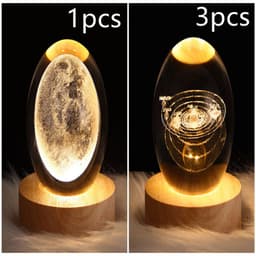 image-LED Night Light Galaxy Crystal Ball Table Lamp 3D Planet Moon Lamp Bedroom Home Decor For Kids Party Children Birthday Gifts