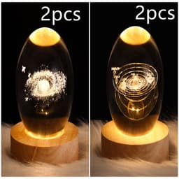 image-LED Night Light Galaxy Crystal Ball Table Lamp 3D Planet Moon Lamp Bedroom Home Decor For Kids Party Children Birthday Gifts