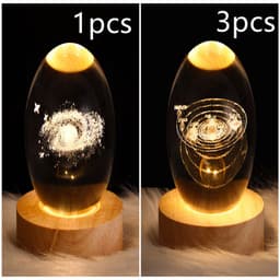 image-LED Night Light Galaxy Crystal Ball Table Lamp 3D Planet Moon Lamp Bedroom Home Decor For Kids Party Children Birthday Gifts