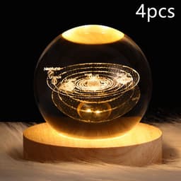 image-LED Night Light Galaxy Crystal Ball Table Lamp 3D Planet Moon Lamp Bedroom Home Decor For Kids Party Children Birthday Gifts