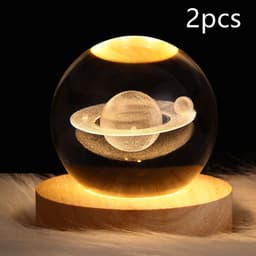 image-LED Night Light Galaxy Crystal Ball Table Lamp 3D Planet Moon Lamp Bedroom Home Decor For Kids Party Children Birthday Gifts