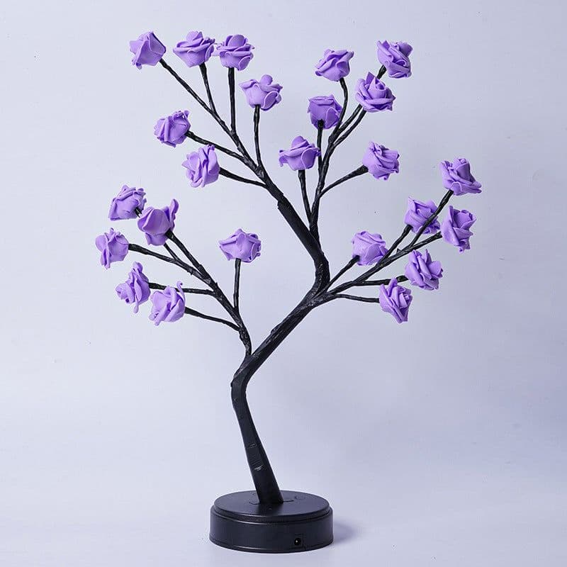 image-Table Lamp Flower Tree Rose Lamps Fairy Desk Night Lights USB Operated Gifts For Wedding Valentine Christmas Decoration