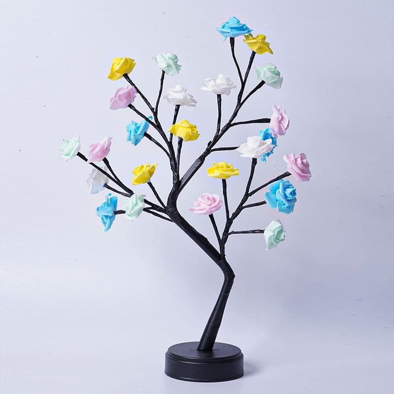image-Table Lamp Flower Tree Rose Lamps Fairy Desk Night Lights USB Operated Gifts For Wedding Valentine Christmas Decoration