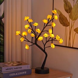 image-Table Lamp Flower Tree Rose Lamps Fairy Desk Night Lights USB Operated Gifts For Wedding Valentine Christmas Decoration