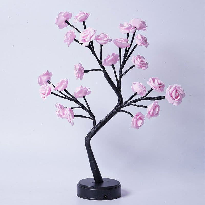 image-Table Lamp Flower Tree Rose Lamps Fairy Desk Night Lights USB Operated Gifts For Wedding Valentine Christmas Decoration