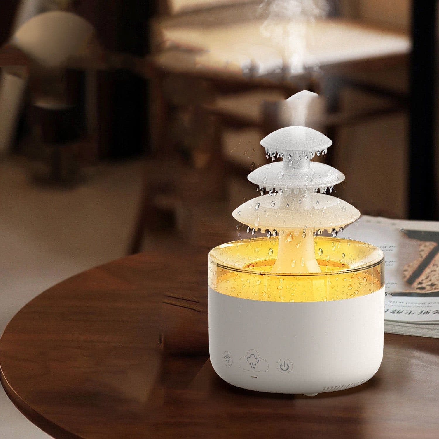 image-New Cloud Rain Air Humidifier Essential Oil Aromatherapy Diffuser USB Mute Mist Air Humidifier With Colorful Light