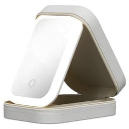 image-Makeup Storage Box With LED Light Mirror Portable Travel Makeup Cosmetics Storage Box Touch Light Storage Organizer