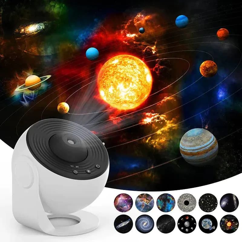 image-Night Light Galaxy Projector Starry Sky Projector 360 Rotate Planetarium Lamp For Kids Bedroom Valentines Day Gift Wedding Deco