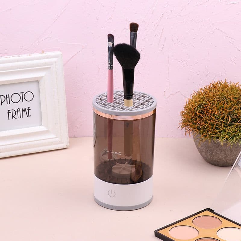 image-Women Eye Shadow Brush Cleaning Tool Portable Electric Makeup Brush Cleaner Machine With USB Charging Automatic Cosmetic Brush