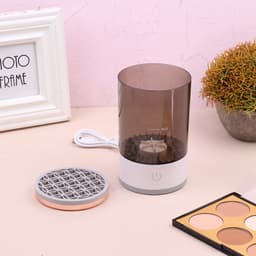 image-Women Eye Shadow Brush Cleaning Tool Portable Electric Makeup Brush Cleaner Machine With USB Charging Automatic Cosmetic Brush