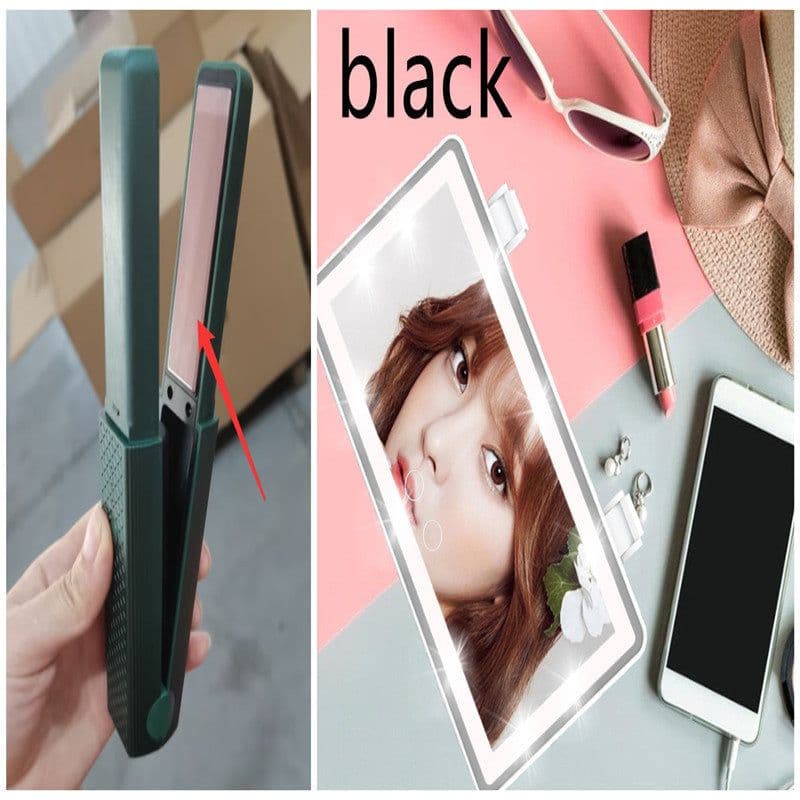 image-Hair Straightener Cordless Usb Hair Straightener Mini Ceramics Hair Curler 3 Constant Temperature Portable Flat Iron For Travel