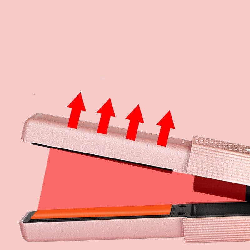 image-Hair Straightener Cordless Usb Hair Straightener Mini Ceramics Hair Curler 3 Constant Temperature Portable Flat Iron For Travel