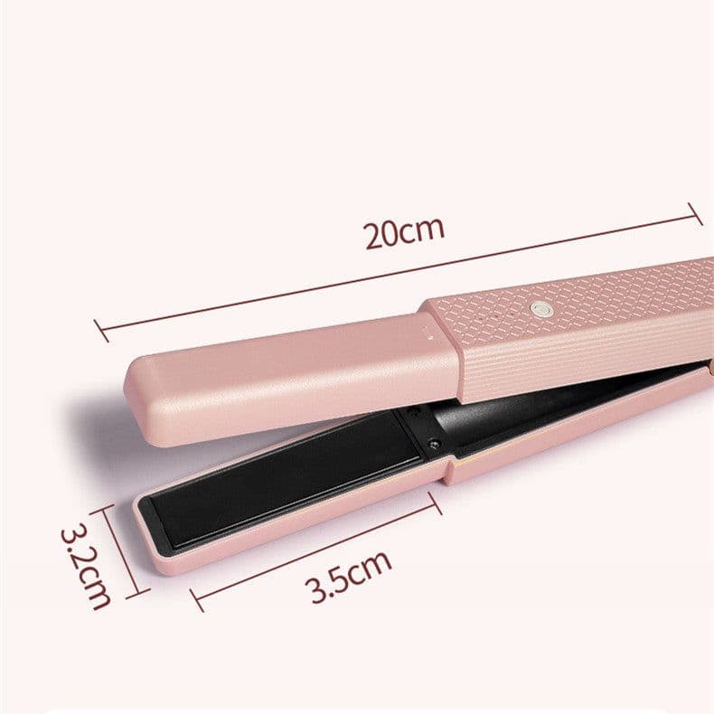 image-Hair Straightener Cordless Usb Hair Straightener Mini Ceramics Hair Curler 3 Constant Temperature Portable Flat Iron For Travel