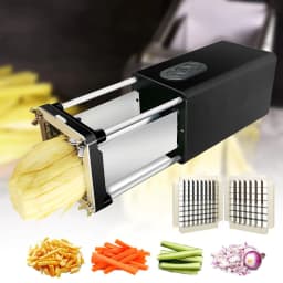 image-Kitchen Gadget Electric French Fry Cutter With Blades Stainless Steel Vegetable Potato Carrot For Commercial Household