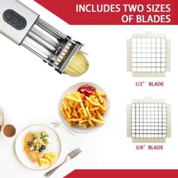 image-Kitchen Gadget Electric French Fry Cutter With Blades Stainless Steel Vegetable Potato Carrot For Commercial Household