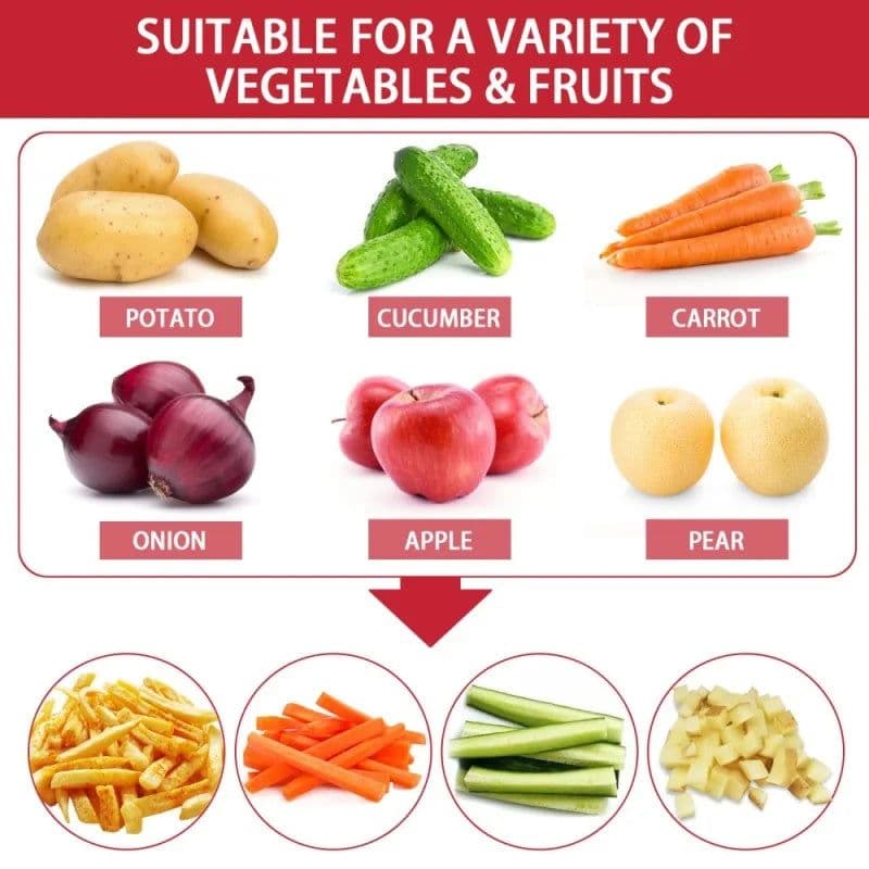 image-Kitchen Gadget Electric French Fry Cutter With Blades Stainless Steel Vegetable Potato Carrot For Commercial Household