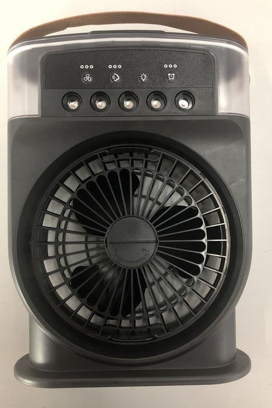 image-Portable USB Air Conditioner Cooling Fan With 5 Sprays 7 Color Light 600ML Water Tank Spray Mist Air Cooler Humidifiers