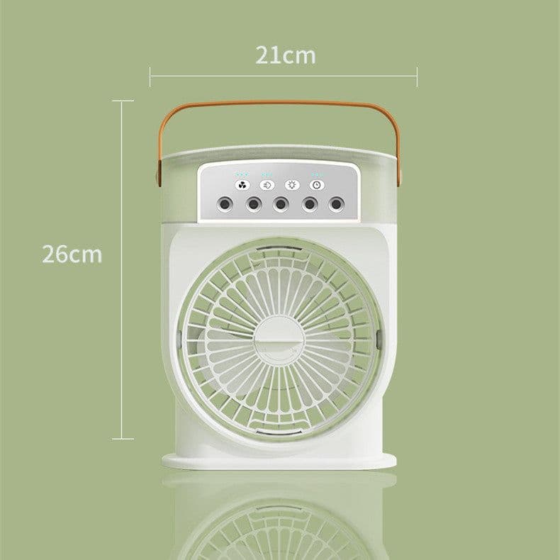 image-Portable USB Air Conditioner Cooling Fan With 5 Sprays 7 Color Light 600ML Water Tank Spray Mist Air Cooler Humidifiers
