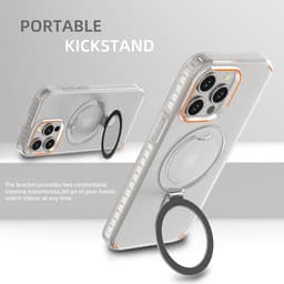 image-New Colorful Magnetic Bracket Phone Case With Holder Stand Cover For Magesafe Magnetic Transparent Wireless Charge Case For Phone